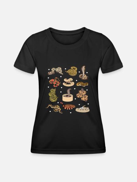 Schlangen - Frauen Funktions-T-Shirt - Schwarz