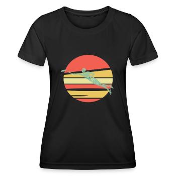 Ultimate Frisbee - Frauen Funktions-T-Shirt - Schwarz - Vorne - AI Model Female 172 light (172cm)