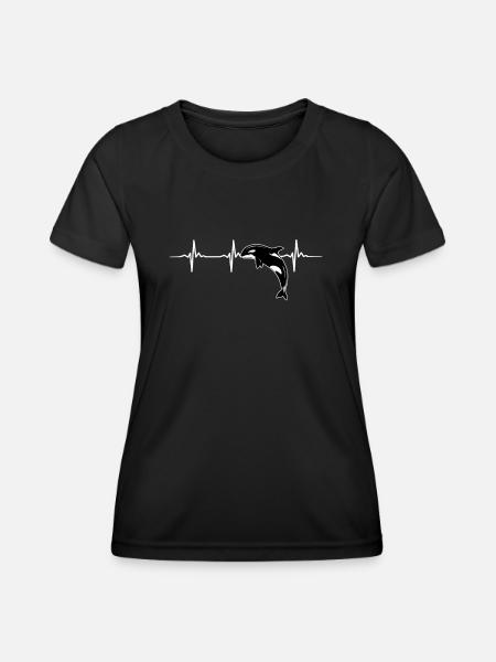 Orca heartbeat - Women's Functional T-Shirt - black