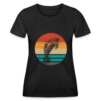 Seekuh - Frauen Funktions-T-Shirt - Schwarz - Vorne - AI Model Female 172 light (172cm)