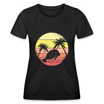 Larmas et les palmiers - T-shirt sport Femme - noir - Devant - AI Model Female 172 light (172cm)
