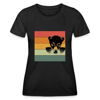 Ours du nez - T-shirt sport Femme - noir - Devant - AI Model Female 172 light (172cm)