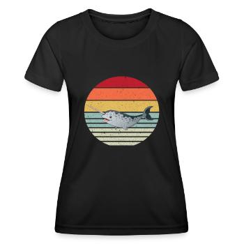 Narwal - Frauen Funktions-T-Shirt - Schwarz - Vorne - AI Model Female 172 light (172cm)