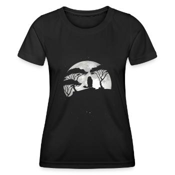Marmotte Dans la pleine lune - T-shirt sport Femme - noir - Devant - AI Model Female 172 light (172cm)