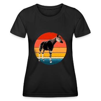 Cadeau Okapi - T-shirt sport Femme - noir - Devant - AI Model Female 172 light (172cm)