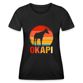 Okapi Retro Cadeau - T-shirt sport Femme - noir - Devant - AI Model Female 172 light (172cm)