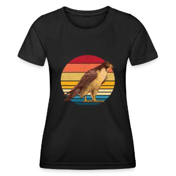 faucon pèlerin - T-shirt sport Femme - noir - Devant - AI Model Female 172 light (172cm)