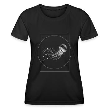 Qualle - Frauen Funktions-T-Shirt - Schwarz - Vorne - AI Model Female 172 light (172cm)
