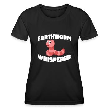 Regenwurm Flüsterer - Frauen Funktions-T-Shirt - Schwarz - Vorne - AI Model Female 172 light (172cm)