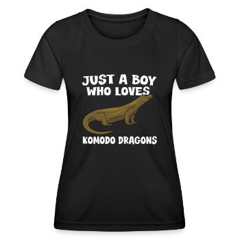 Komodowaran cadeau garçons - T-shirt sport Femme - noir - Devant - AI Model Female 172 light (172cm)