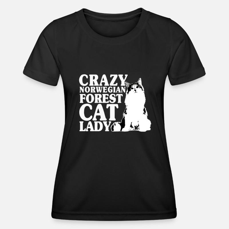 Norwegian Forest Cats Lady - Women's Functional T-Shirt - black