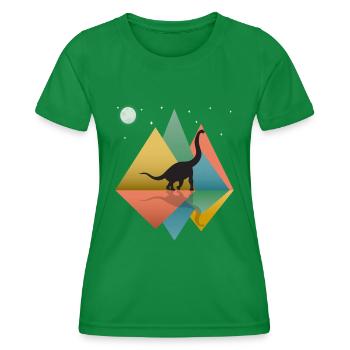 Brontosaurus Dinosaurier - Frauen Funktions-T-Shirt - Kelly Green - Vorne - AI Model Female 172 dark (172cm)