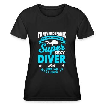 Diver - Women's Functional T-Shirt - black - Front - AI Model Female 172 light (172cm)