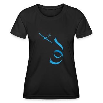 Segelflugzeug - Frauen Funktions-T-Shirt - Schwarz - Vorne - AI Model Female 172 light (172cm)