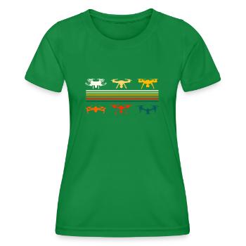 Drohne - Frauen Funktions-T-Shirt - Kelly Green - Vorne - AI Model Female 172 dark (172cm)