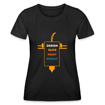Impression 3D - T-shirt sport Femme - noir - Devant - AI Model Female 172 light (172cm)