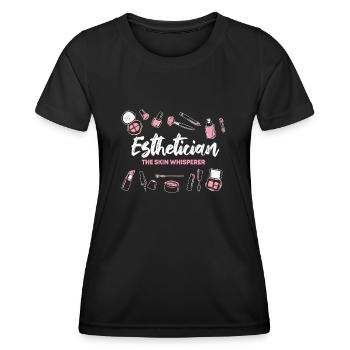 Esthéticienne Peau Chuchoteuse - T-shirt sport Femme - noir - Devant - AI Model Female 172 light (172cm)