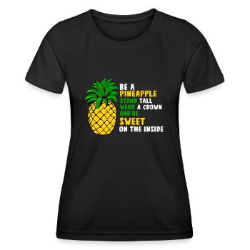 Ananas - T-shirt sport Femme - noir - Devant - AI Model Female 172 light (172cm)
