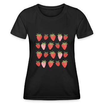 Fraises - T-shirt sport Femme - noir - Devant - AI Model Female 172 light (172cm)