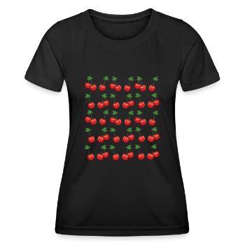 Cerises - T-shirt sport Femme - noir - Devant - AI Model Female 172 light (172cm)