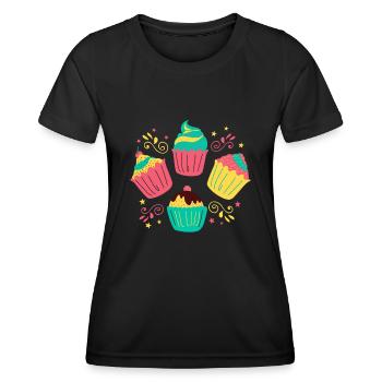 Cupcakes - Women's Functional T-Shirt - black - Front - AI Model Female 172 light (172cm)