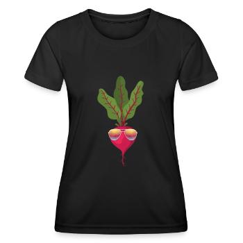 Turnip with sunglasses - Women's Functional T-Shirt - black - Front - AI Model Female 172 light (172cm)