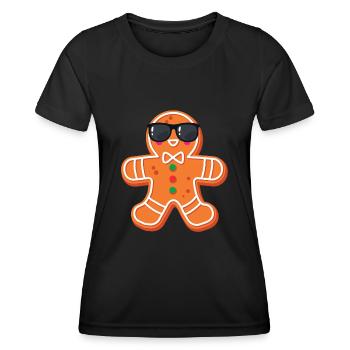 Lebkuchenmann - Frauen Funktions-T-Shirt - Schwarz - Vorne - AI Model Female 172 light (172cm)