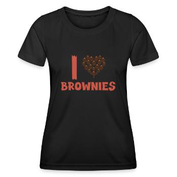 J’aime les brownies - T-shirt sport Femme - noir - Devant - AI Model Female 172 light (172cm)