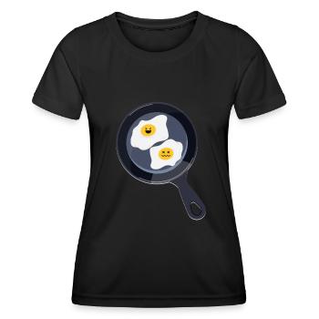 Spiegeleier - Frauen Funktions-T-Shirt - Schwarz - Vorne - AI Model Female 172 light (172cm)