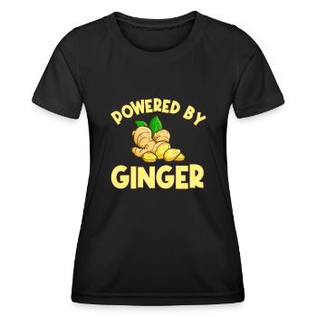 Cadeau gingembre - T-shirt sport Femme - noir - Devant - AI Model Female 172 light (172cm)