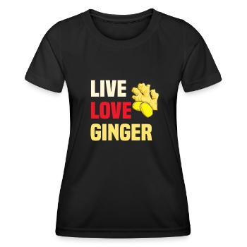 Chemise au gingembre - T-shirt sport Femme - noir - Devant - AI Model Female 172 light (172cm)