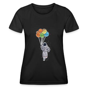 Astronaut - Frauen Funktions-T-Shirt - Schwarz - Vorne - AI Model Female 172 light (172cm)