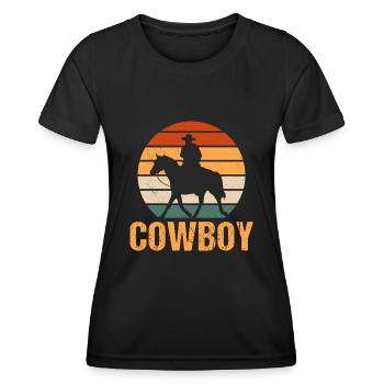 Cow-boy - T-shirt sport Femme - noir - Devant - AI Model Female 172 light (172cm)