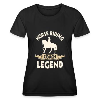 Légende de l’instructeur d’équitation - T-shirt sport Femme - noir - Devant - AI Model Female 172 light (172cm)