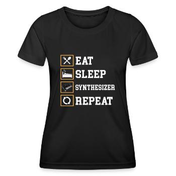 Synthesizer Music - Women's Functional T-Shirt - black - Front - AI Model Female 172 light (172cm)