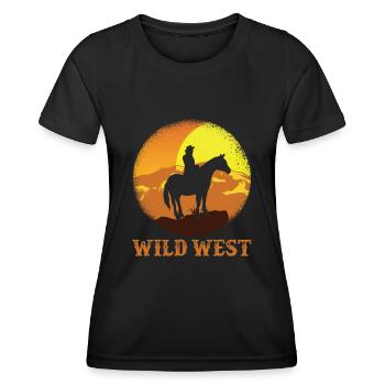 Wild West Cowboy - Frauen Funktions-T-Shirt - Schwarz - Vorne - AI Model Female 172 light (172cm)