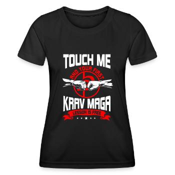 Krav Maga Shirt - Frauen Funktions-T-Shirt - Schwarz - Vorne - AI Model Female 172 light (172cm)