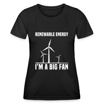 Erneuerbare Energie Windrad - Frauen Funktions-T-Shirt - Schwarz - Vorne - AI Model Female 172 light (172cm)