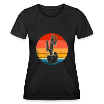 Kaktus - Frauen Funktions-T-Shirt - Schwarz - Vorne - AI Model Female 172 light (172cm)