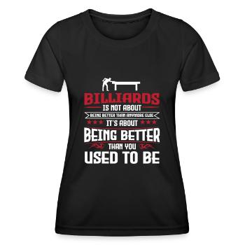 Billard - Frauen Funktions-T-Shirt - Schwarz - Vorne - AI Model Female 172 light (172cm)