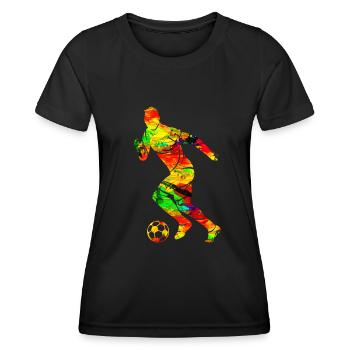 Fussballspieler - Frauen Funktions-T-Shirt - Schwarz - Vorne - AI Model Female 172 light (172cm)