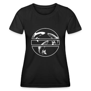 Saumon - T-shirt sport Femme - noir - Devant - AI Model Female 172 light (172cm)