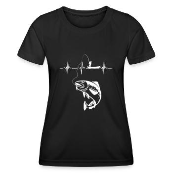 Cod Fishing Heartbeat - Women's Functional T-Shirt - black - Front - AI Model Female 172 light (172cm)
