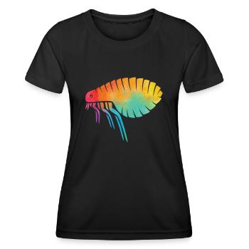 Chemise rétro aux puces - T-shirt sport Femme - noir - Devant - AI Model Female 172 light (172cm)