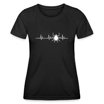 Tick Heartbeat - Women's Functional T-Shirt - black - Front - AI Model Female 172 light (172cm)