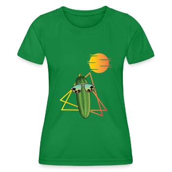 80s cucumber - Women's Functional T-Shirt - kelly green - Front - AI Model Female 172 dark (172cm)