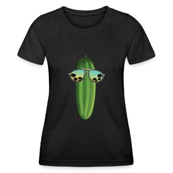 Gurke - Frauen Funktions-T-Shirt - Schwarz - Vorne - AI Model Female 172 light (172cm)