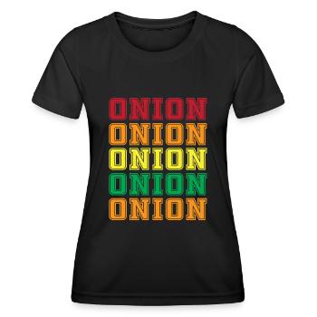Zwiebel - Frauen Funktions-T-Shirt - Schwarz - Vorne - AI Model Female 172 light (172cm)