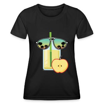 Apple juice with sunglasses - Women's Functional T-Shirt - black - Front - AI Model Female 172 light (172cm)