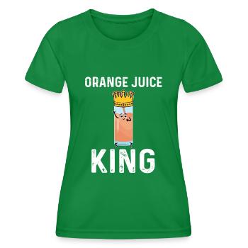 Orange Juice King - Women's Functional T-Shirt - kelly green - Front - AI Model Female 172 dark (172cm)